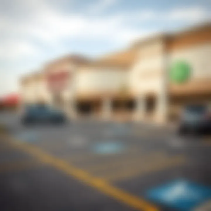 Spacious parking area at Woodmead Factory Shops with designated accessible parking spots