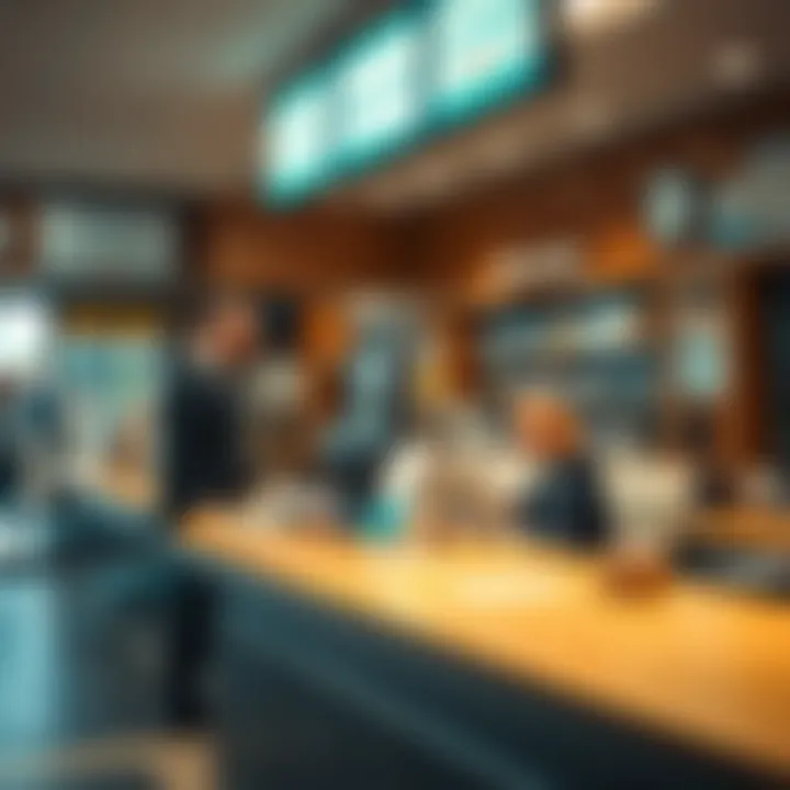 Counter area inside Xavier Junction Licence Department with staff assisting visitors