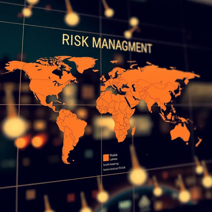 Global map highlighting career opportunities and pathways in risk management across different regions with an emphasis on South African market specifics