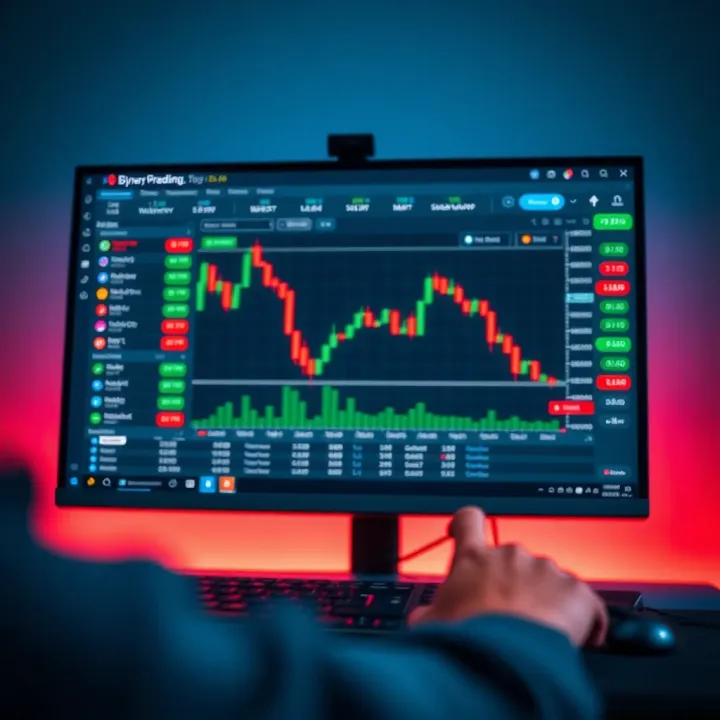User-friendly binary options trading platform on a computer screen displaying charts and trade options