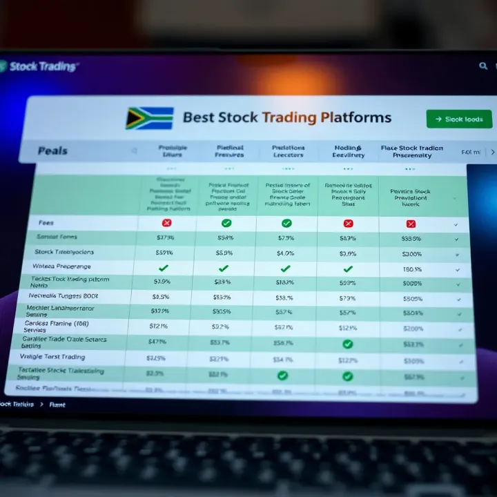 Comparison chart showing fees, features, and security of various stock trading platforms
