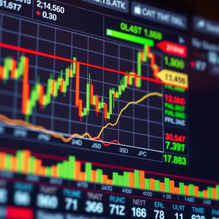 Chart displaying currency price movements and technical indicators for practicing trading strategies