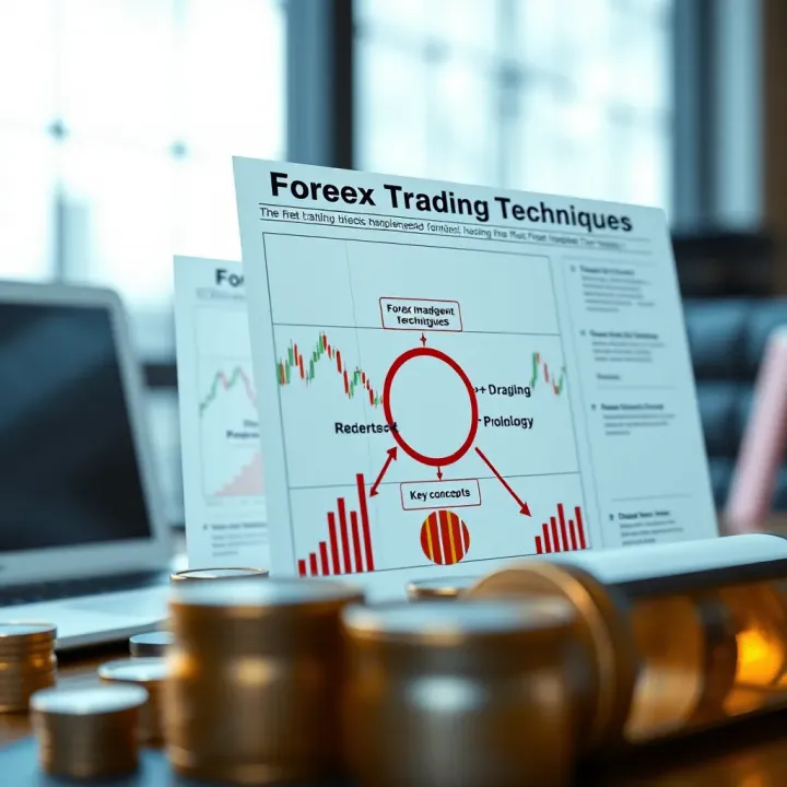 Diagram illustrating forex trading risk management with graphs and key concepts