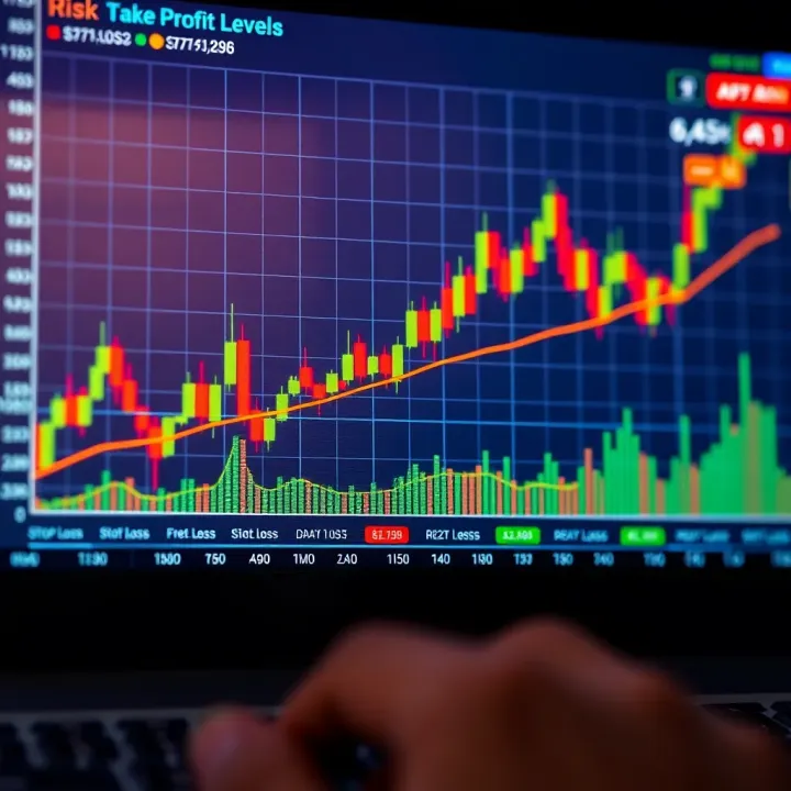 Risk Management Techniques in Forex Trading Graph illustrating risk management strategies with stop-loss and take-profit levels on forex trading platform