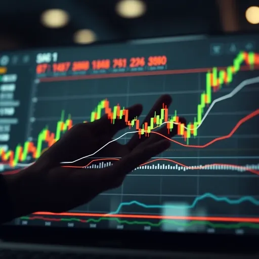 Graph showing fluctuating binary trading market trends