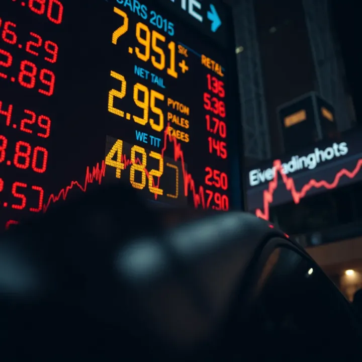 Currency exchange rates displayed on digital board during trading hours