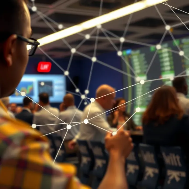 Network connections symbolizing knowledge sharing among forex traders in South Africa