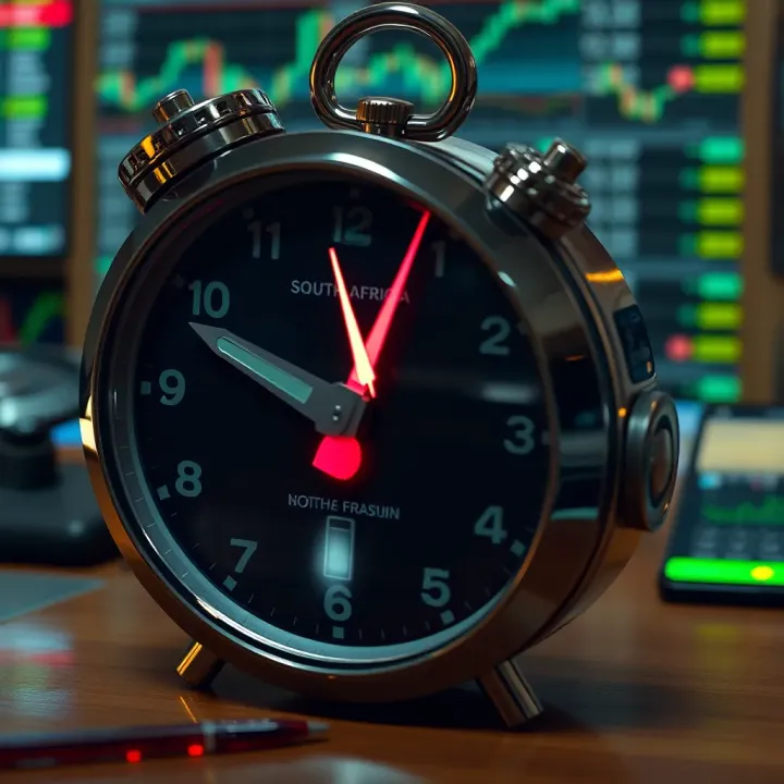 Forex trading clock adjusted to South African Standard Time with highlighted active hours