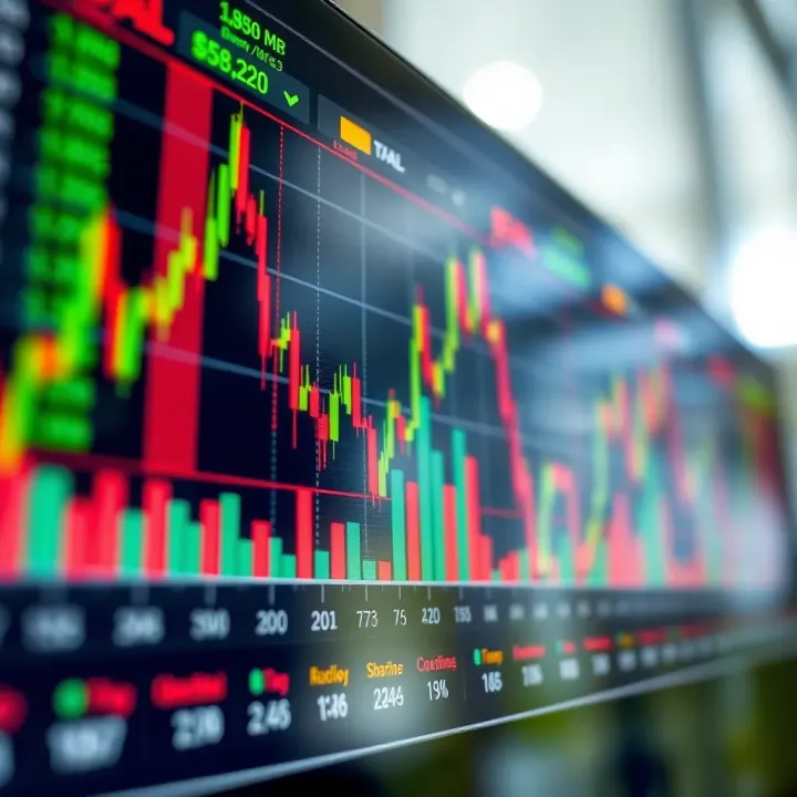 Graph showing forex market trends and currency pairs trading activity