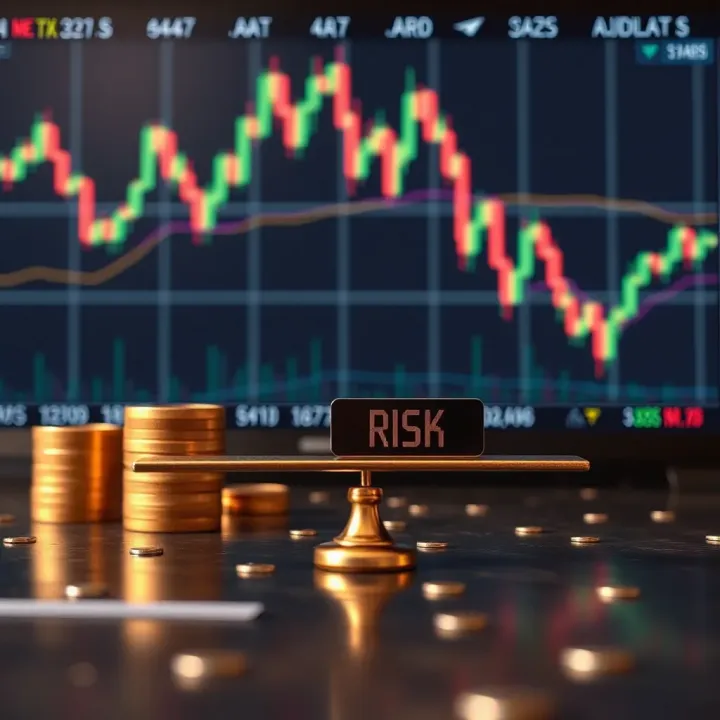 Illustration of risk and reward balance in forex trading with financial charts