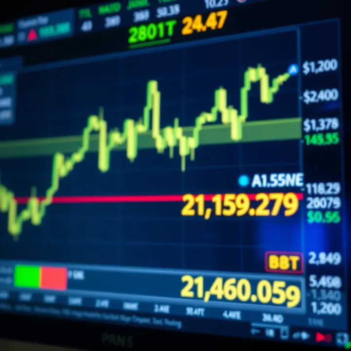Graph showing fluctuating forex currency exchange rates on digital screen