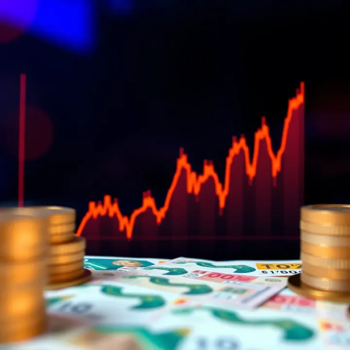 Graph illustrating currency exchange trends with the South African rand
