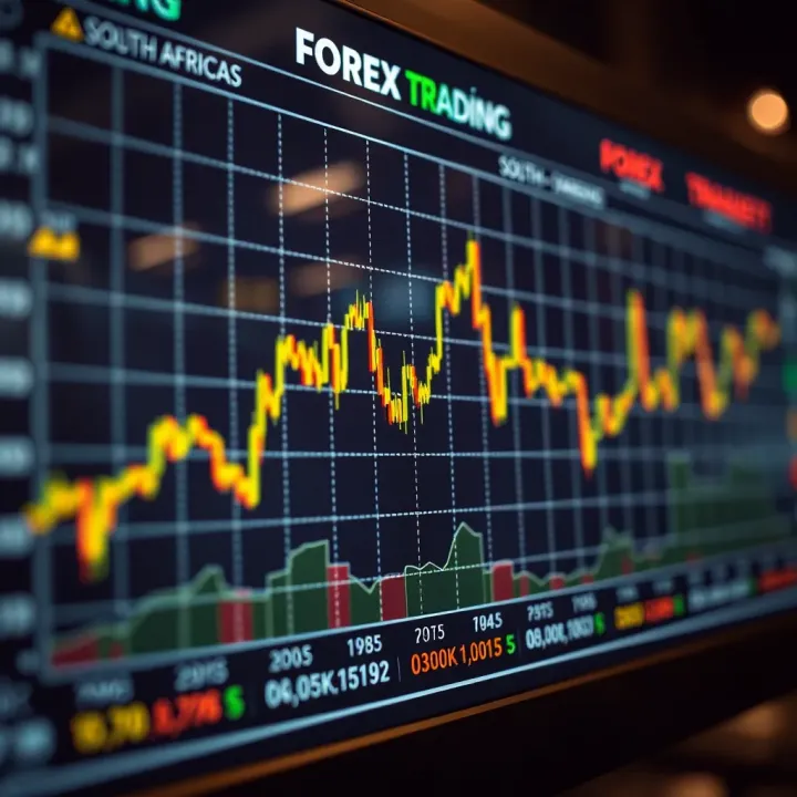 Graph showing forex market trends and currency exchange rates relevant to South Africa
