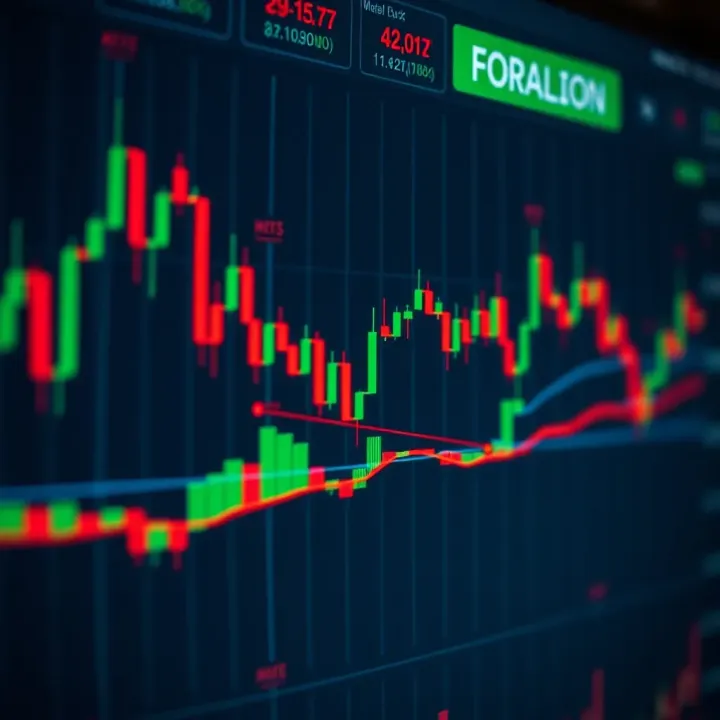 Chart displaying forex currency pairs with highlighted trend lines and key support resistance levels