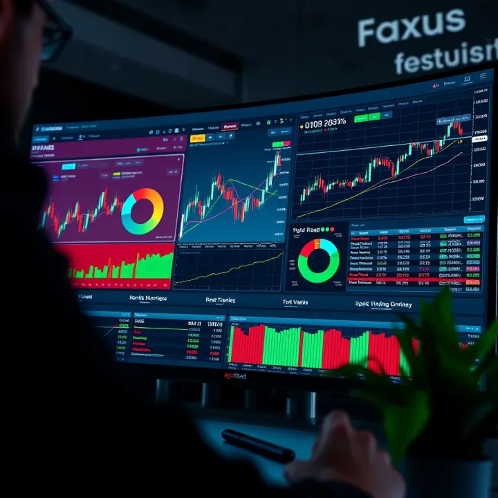 Interface of forex trading training software showing charts and analysis tools