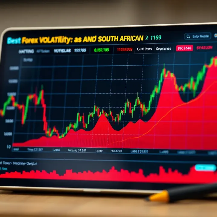 Forex Volatility and Liquidity Across Trading Sessions for South African Traders Chart displaying forex volatility and liquidity levels during different market sessions tailored for South African traders