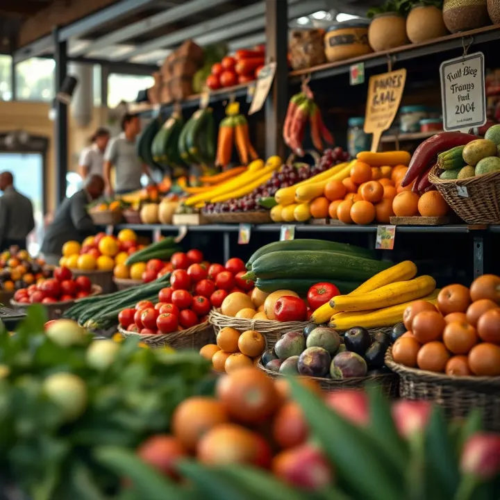 Fresh fruits and vegetables displayed at a vibrant market stall in Kuils River