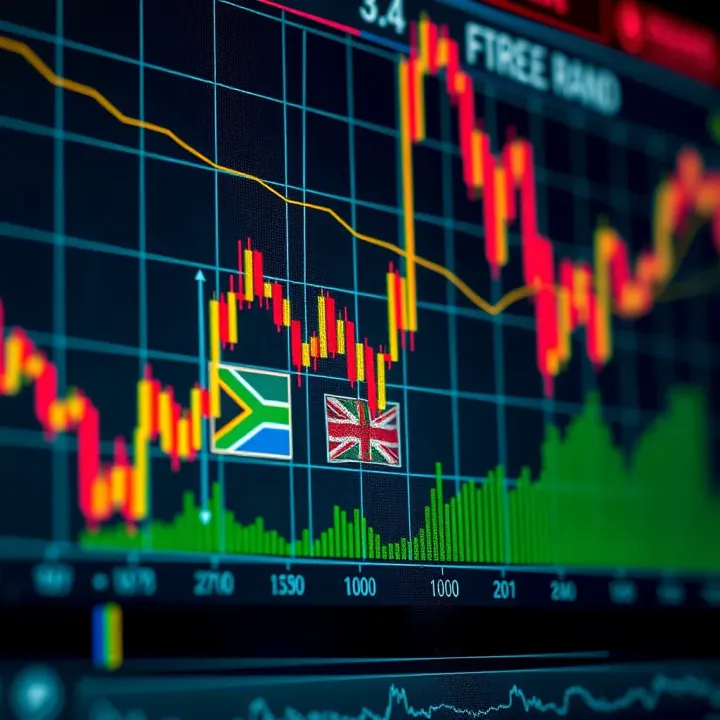 Graph showing the impact of economic indicators on South African Rand currency fluctuations