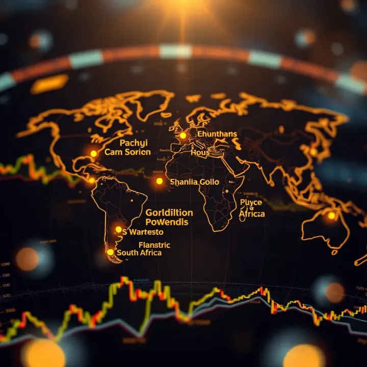 Global gold market trading hours map highlighting major financial centers