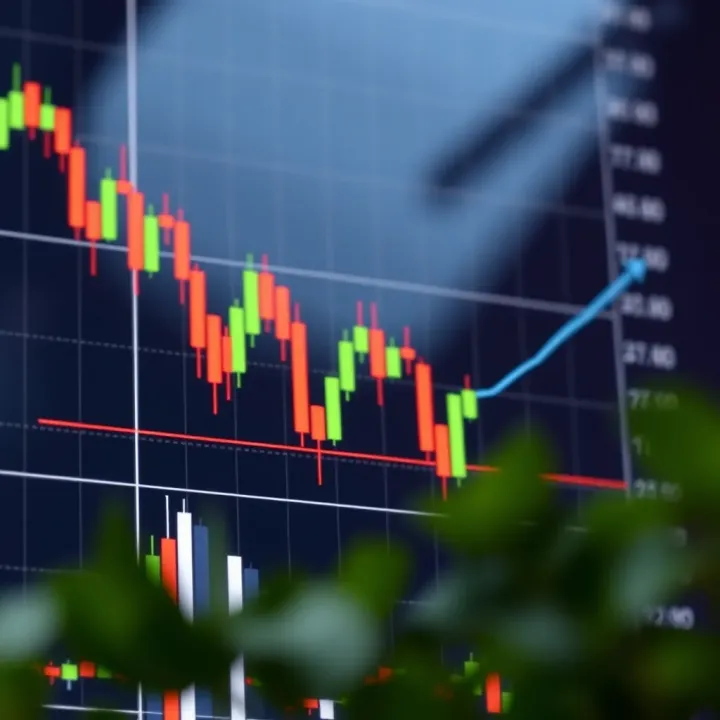 Candlestick chart showing typical bullish and bearish patterns for binary options trading