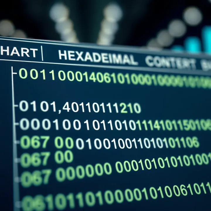 Hexadecimal to Binary Conversion Chart Diagram illustrating the relationship between hexadecimal digits and their binary equivalents