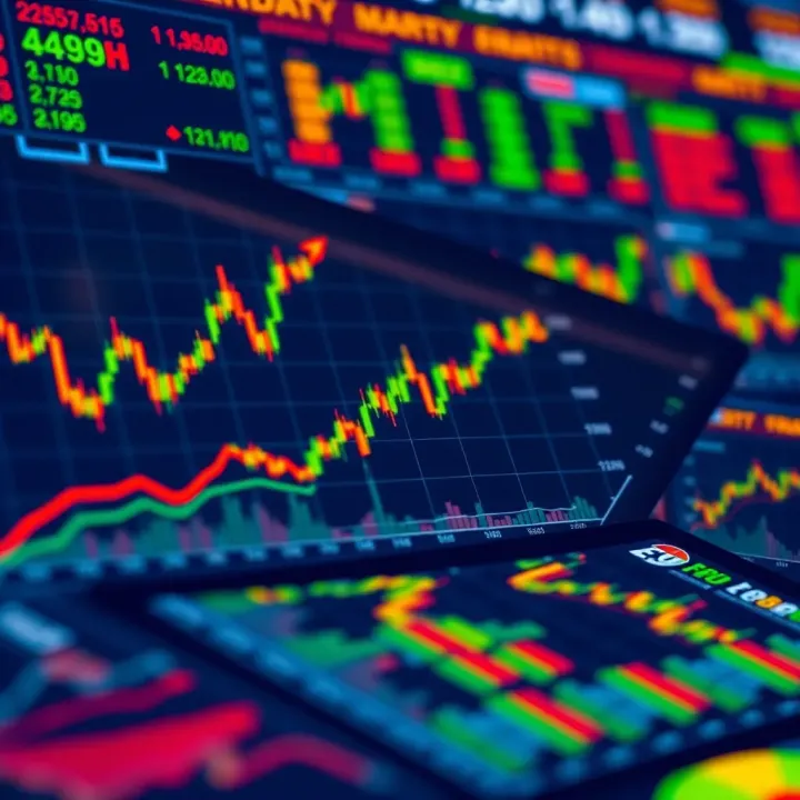 Graphs and charts showing market trends and economic data in South Africa