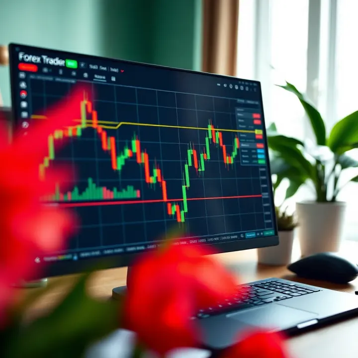 Comparison of live Forex trading with demo account on computer screen