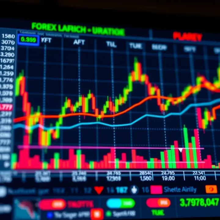 Chart showing forex currency pairs and market trends relevant to South African traders