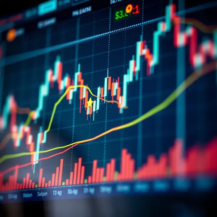 Graph showing currency pair trends indicating forex market fluctuations
