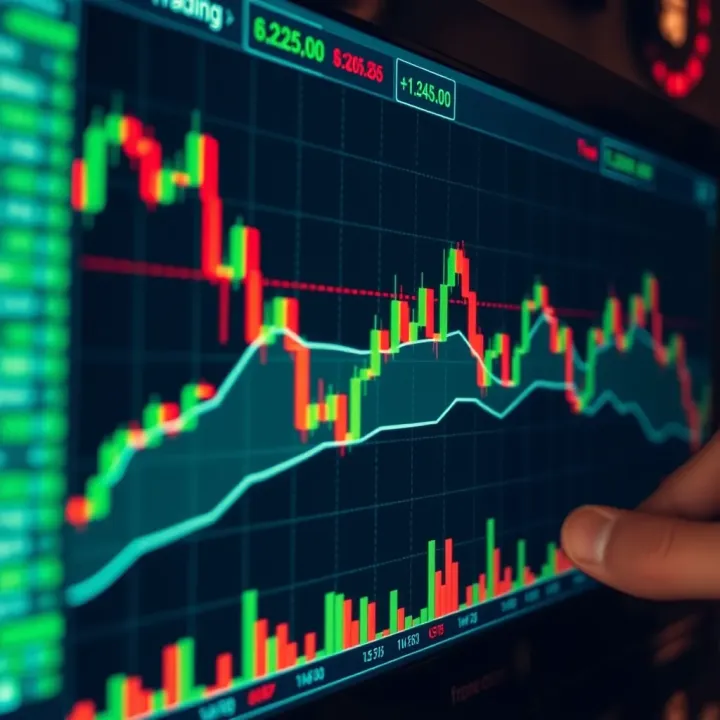 Chart displaying forex market trends with indicators reflecting trading strategies