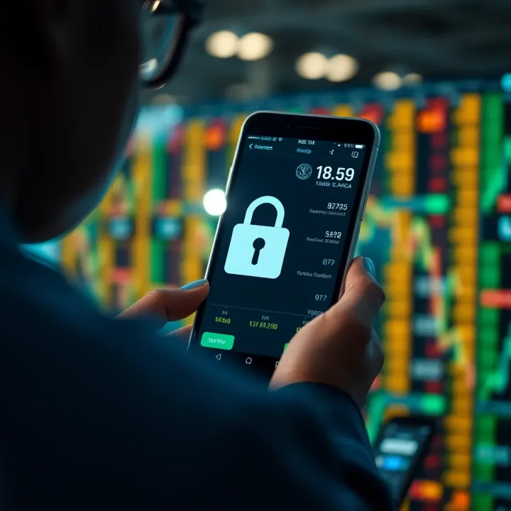 Illustration of a secure mobile transaction symbolizing safety features in forex trading applications