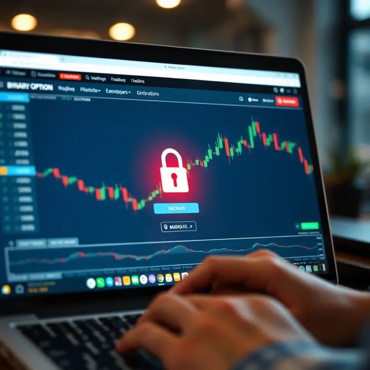 Secure login screen with encryption icons representing safe access to trading platforms