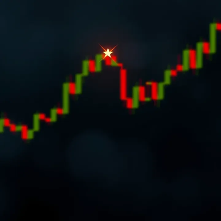Shooting Star Pattern as a Bearish Reversal Indicator Visual representation of shooting star candlestick pattern signaling potential bearish trend in trading
