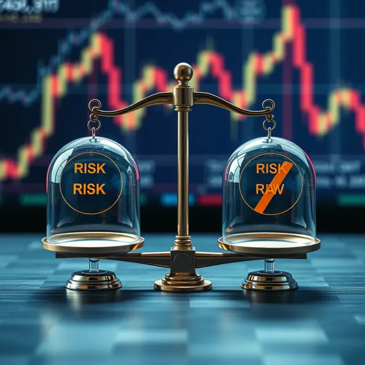 Illustration of risk and reward scales symbolizing benefits and drawbacks of forex trading robots
