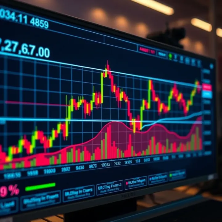 Graph showing automated forex trading software executing currency trades on a digital platform