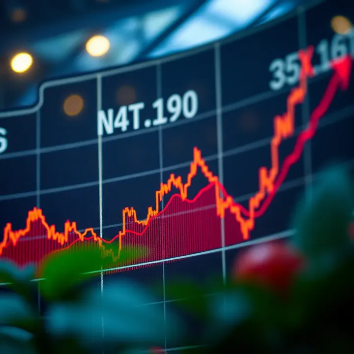 Graph showing upward and downward market trends with signal indicators