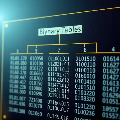Diagram illustrating the organization of a binary table with rows and columns representing binary data points