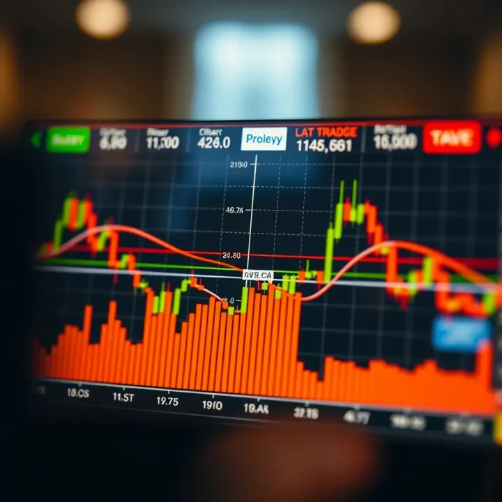 Trading chart showing breakout pattern with trend lines highlighting potential market movement