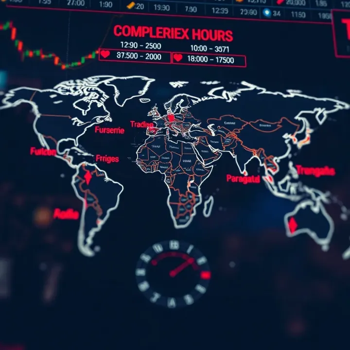 World map highlighting major forex trading centers with corresponding time zones aligned to South African Standard Time