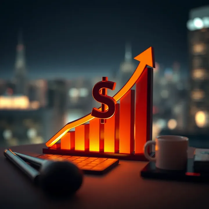 Creative forex trading logo combining currency symbols and upward graph
