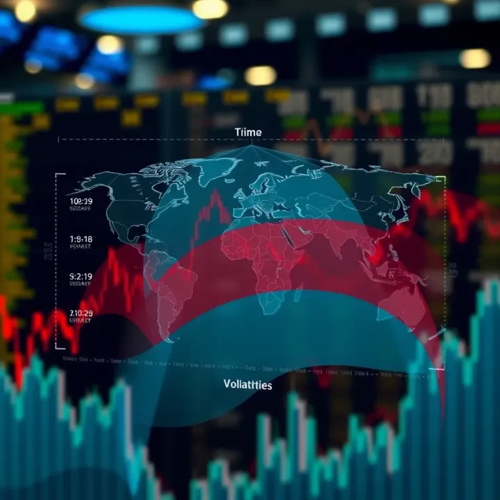 Diagram showing overlapping forex sessions and their impact on market liquidity and volatility