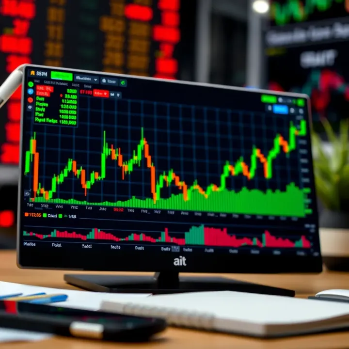 Graph showing the analysis of binary options trading signals and market trends