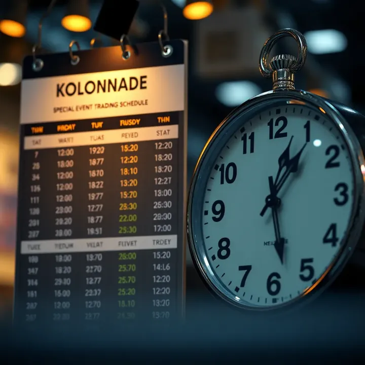 Calendar showing special event dates alongside a clock representing trading times