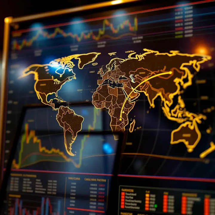 World map showing global gold trading markets with time zones highlighted