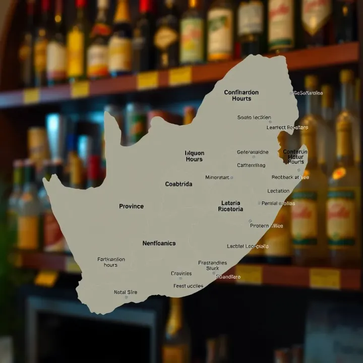 South African map highlighting provinces with different liquor trading hours