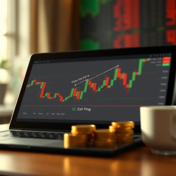 Diagram illustrating risk management strategies and entry-exit points in forex trading