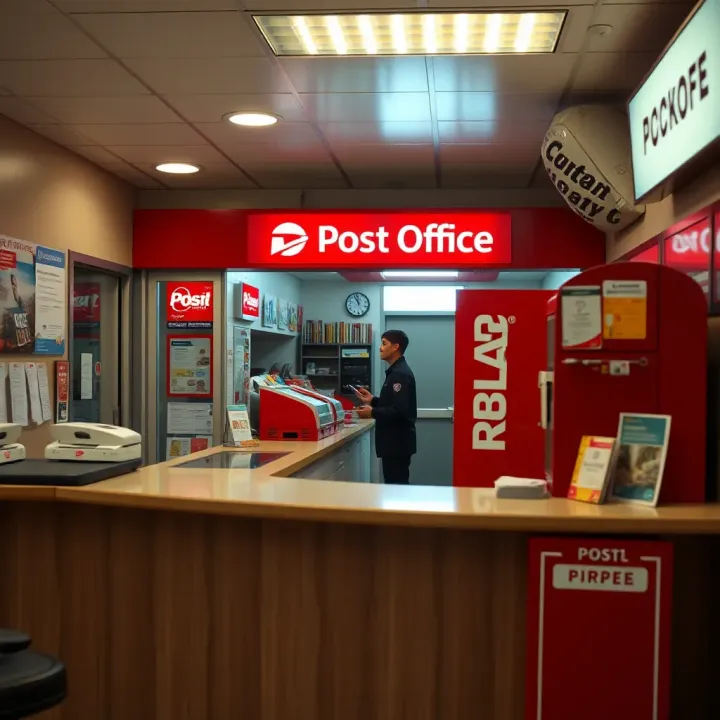 Counter inside Wilro Park Post Office with postal services being offered